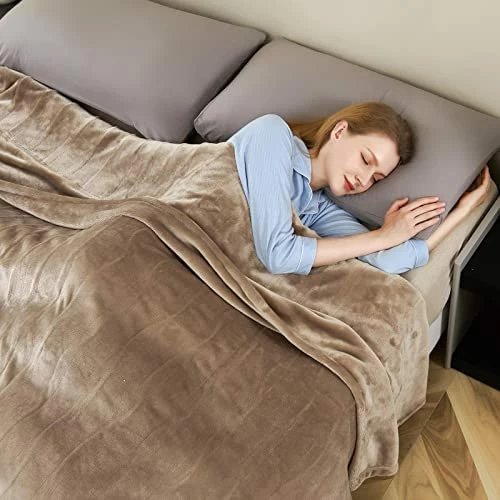 BESTCHIC Electric Heated Blanket Queen Size 84" X 90", Fast Heating Blanket 100% Polyester Soft Flannel, 4 Heating Levels 10 Hours Auto-Off, ETL Certified Dual Controllers, Machine Washable (Grey) Grey White Plaid 13 BESTCHIC Electric Heated Blanket Queen Size 84" X 90", Fast Heating Blanket 100% Polyester Soft Flannel, 4 Heating Levels 10 Hours Auto-Off, ETL Certified Dual Controllers, Machine Washable (Grey) Grey White Plaid - Image 11