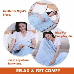 ACOMOPACK Weighted Blanket Adult Queen 20lbs（60"×80" Blue Heavy Blanket With Premium Glass Beads… 1 Pieces-blue -Electric Blankets Sales Store 51nxr6fFFSL