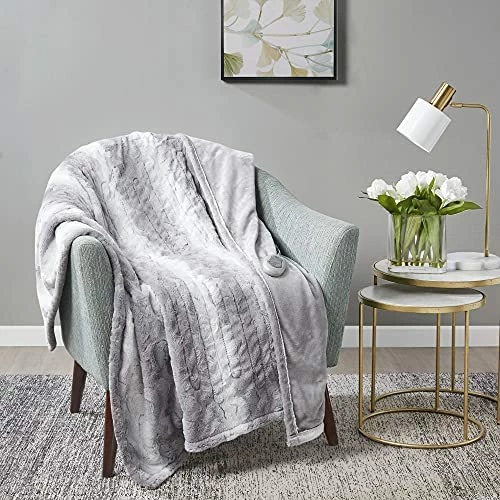 MP2 Plush Sherpa Throw Electric Blanket For Lap W/ 3 Heating Levels & 2 Hours Auto Shut Off, UL Certified EMF Radiation Safe, Machine Washable, 50"x60", Frost Grey 8 MP2 Plush Sherpa Throw Electric Blanket For Lap W/ 3 Heating Levels & 2 Hours Auto Shut Off, UL Certified EMF Radiation Safe, Machine Washable, 50"x60", Frost Grey - Image 6