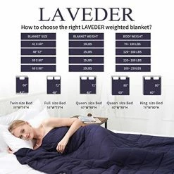 LAVEDER Weighted Blanket Adults 15 Lbs(60''x80'', Navy ) For Queen Or King Size Bed 100% Cotton With Glass Beads -Electric Blankets Sales Store 51oQciVz2lL