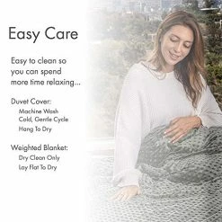 RELAX EDEN RelaxEden® Adult Weighted Blanket W/Removable, Washable Duvet Cover| 15 Lbs, 60”x 80” Size| Heavy Glass Micro-Beads| Supreme Sleeping Comfort For Adults| Hot & Cold Sleeping| 100% Soft Cotton Build Gray Blanket + Navy Blue Cover -Electric Blankets Sales Store 51ooqMOUqiL