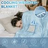 SEDONA HOUSE Cooling Touch Weighted Blanket | 48 X 72 Twin/Full Size Bed 12 Lbs | Breathable Heavy 50% Nylon 50% Polyester With Premium Glass Beads | Calm & Cool Sleeping For Summer Adults，Blue