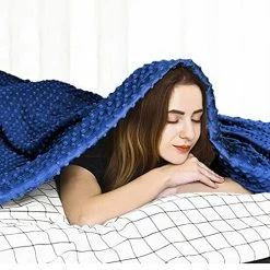 SNSH Weighted Blanket Queen Size With Cover Premium Glass Beads (60"x80" | 20 Lbs, Dark Grey + Navy Cover) 9 SNSH Weighted Blanket Queen Size With Cover Premium Glass Beads (60"x80" | 20 Lbs, Dark Grey + Navy Cover) -Electric Blankets Sales Store 51owaXQQbsL
