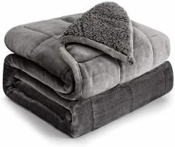 Sherpa Fleece Weighted Blanket 15 Pounds Queen Size 60” X 80”, Cottonblue Heavy Weighted Blankets For Adults Perfect For 150-210 Lbs, Soft Cozy Fuzzy Weighted Blanket 60x80 Inches, Idea Gifts, Gray -Electric Blankets Sales Store 51pQKORytnL. AC