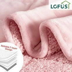Lofus Sherpa Fleece Weighted Blanket Adults 15lbs For Full Size Bed, Ultra Fuzzy Fleece Comfort Sherpa Flannel Reversible Heavy Blanket - Pink - 48"x72" -Electric Blankets Sales Store 51pTMoK5A1L