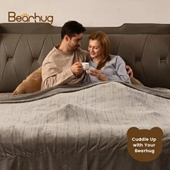 [New Lanuch] Bearhug King Size 100" X 90" Electric Heated Throw Blanket, Dual Controllers, 5 Year Warranty, Velvet/Sherpa, 10 Heating Levels & 1-12H Auto Off, Over-Heat Protect, ETL, Machine Washable Snow Gray Honeycomb -Electric Blankets Sales Store 51pgjqVVGQL