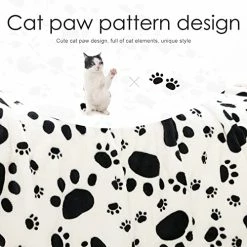 Homde Heated Electric Throw 50 Inch X 60 Inch Flannel Washable Blanket With 10-Heat Setting Auto-Off Controller For Bed Or Couch, Black White Cat Paw -Electric Blankets Sales Store 51pqj7llIiL