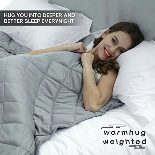 WarmHug Weighted Blanket For Kids And Adults 15 Lbs 48" X 72" - Cooling Breathable Heavy Blanket With Premium Glass Beads, Grey 4 WarmHug Weighted Blanket For Kids And Adults 15 Lbs 48" X 72" - Cooling Breathable Heavy Blanket With Premium Glass Beads, Grey - Image 2
