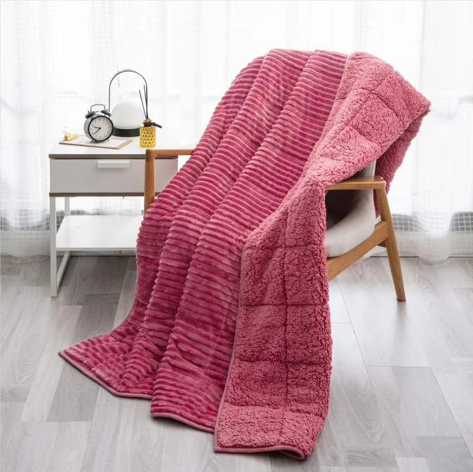 Sherpa Fleece Weighted Blanket 20 Pounds, Wemore Stripe Weighted Blankets For Adult, Dual Sided Soft And Plush Weighted Blanket, Bed Blanket Throw Twin Size 60"X 80" Inches Slate Blue 14 Sherpa Fleece Weighted Blanket 20 Pounds, Wemore Stripe Weighted Blankets For Adult, Dual Sided Soft And Plush Weighted Blanket, Bed Blanket Throw Twin Size 60"X 80" Inches Slate Blue - Image 12