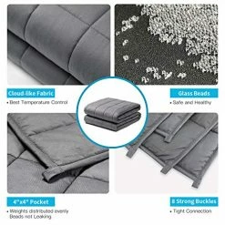 Fabula Life Adult Weighted Blanket(15lbs, 72”x48”, Full Size) For People Weigh Around 140lbs| Weighted Blanket Adult| Cotton Heavy Cozy Blanket| Premium Glass Beads| Calm Deep Sleep -Electric Blankets Sales Store 51qqqFJ4FVL