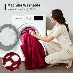 PROALLER Heated Blanket Electric Throw, 10 Levels & 4H Timer Auto-Off, Machine Washable, Soft Flannel Sherpa Full Body Warming, Sofa Bed Office Use, Heating Blanket 50" X 60", Red -Electric Blankets Sales Store 51qt9n7WFPL