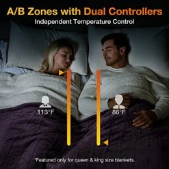 [5 Year Warranty] WOOMER Electric Heated Throw Blanket, Soft Flannel Fast Heating Blanket With Multi-Color Option, Queen Size 84"x 90", 10 Heating Levels & 0.5-12H Auto Off, Over-Heat Protection Purple -Electric Blankets Sales Store 51rBnsCg5OL