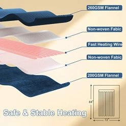 NABIYE Heated Blanket, Super Cozy Electric Blanket Throw Full Size 72''x84 With Fast Heating And 10 Hours Auto Off & 4 Heat Settings, ETL And FCC Certification & Machine Washable(Blue) 12 NABIYE Heated Blanket, Super Cozy Electric Blanket Throw Full Size 72''x84 With Fast Heating And 10 Hours Auto Off & 4 Heat Settings, ETL And FCC Certification & Machine Washable(Blue) -Electric Blankets Sales Store 51rYIaHYp1L