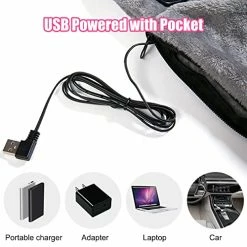 WOOLALA USB Heated Blanket Wrap, Luxury Flannel Wearable Heated Throw Blanket With Buttons Ultra Warm Heating Neck And Shoulders Shawl For Home Office & Outdoor Use, Machine Washable (31.5 * 55in) Gray -Electric Blankets Sales Store 51rnQnW6haL