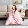 Stiio Sherpa Weighted Blanket 15lbs, Plush Fleece Weighted Blanket For Adult Queen Size, 60 X 80 Inch Bed Blanket With Dual-Side Soft Cozy, Snuggle Blanket For Winter Better Sleep, Peach Pink