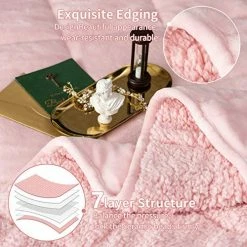 Sherpa Fleece Weighted Blanket 15lbs For Adult, Immtree Soft Flannel Shaggy Cozy Fuzzy Fluffy Heavy Hug Blanket, Dual Sided Sofa Bedding Bed Sofa Blanket For Better Sleep, 48 X 72 Inches, Pink -Electric Blankets Sales Store 51s6fPeW5fL