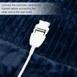 ZONLI Electric Blanket Queen Size，Heated Blanket Throw With 10 Heating Levels And 1-12 Hours Time Settings, Flannel Fast Heating Blanket For Bedroom Office Couch，Machine Washable, Blue, 72 X 84 Inch -Electric Blankets Sales Store 51sNbLFqwuL