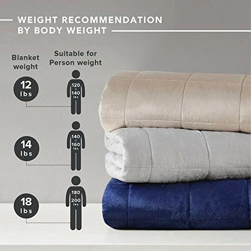 Comfort Spaces Reversible Weighted Blanket Adult-Glass Beads Filling All Season Soft Heavy Wraps-Box Quilted Cozy Warm Bed Cover, 60"x80" / 17lbs, Mink To Microfiber Grey 6 Comfort Spaces Reversible Weighted Blanket Adult-Glass Beads Filling All Season Soft Heavy Wraps-Box Quilted Cozy Warm Bed Cover, 60"x80" / 17lbs, Mink To Microfiber Grey - Image 4