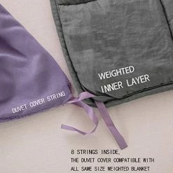 PANDAHOME 48"x72" Purple Duvet Cover, Premium Polyester Microfiber Removable Duvet Cover For Weighted Blanket-Purple -Electric Blankets Sales Store 51saWrvraXL