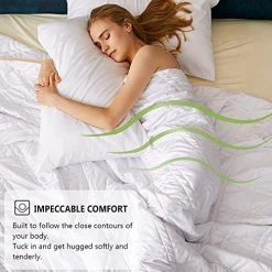 Dornroscn Bamboo Cooling Weighted Blanket With Premium Glass Beads Heavy Blanket| 15 Lbs | 88"x104" Queen Size | Big Blanket Fits King Or Over Sized Bed | White -Electric Blankets Sales Store 51scmDq0RaL