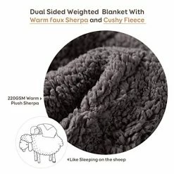 Coolplus Fleece Weighted Blanket For Adults, 15 Lbs Soft Sherpa And Warm Fleece Heavy Throw, Dual Sided Plush Blankets Suit For Twin Size Bed Sleeping, 48 X 72 Inch, Grey -Electric Blankets Sales Store 51sxFTyvJ1L
