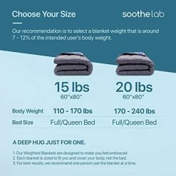 Soothe Lab Cooling Weighted Blanket | 100% Bamboo Viscose | 20 Lbs For 170-240 Lbs Individual, 60"x 80", Queen Size | Bamboo Weighted Blanket Adult -Electric Blankets Sales Store 51t9iGPyMqL