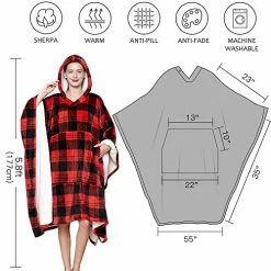 OLIVE OLIVIA Oversized Wearable Blanket, Thick Flannel Blanket With Sleeves And Giant Pocket, Cozy Extra Soft, One Size Fits Adults Gray -Electric Blankets Sales Store 51uOr8W8lcL