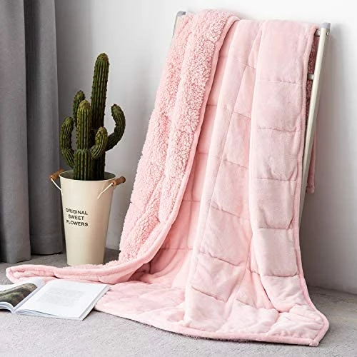 Topblan Sherpa Fleece Weighted Blanket 12lbs, Uniformed Color With Fuzzy Fleece And Shaggy Sherpa To Help With Better Sleep, 48x72 Inches, Grey 10 Topblan Sherpa Fleece Weighted Blanket 12lbs, Uniformed Color With Fuzzy Fleece And Shaggy Sherpa To Help With Better Sleep, 48x72 Inches, Grey - Image 8