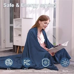 NABIYE Heated Blanket, Super Cozy Electric Blanket Throw Full Size 72''x84 With Fast Heating And 10 Hours Auto Off & 4 Heat Settings, ETL And FCC Certification & Machine Washable(Blue) 13 NABIYE Heated Blanket, Super Cozy Electric Blanket Throw Full Size 72''x84 With Fast Heating And 10 Hours Auto Off & 4 Heat Settings, ETL And FCC Certification & Machine Washable(Blue) -Electric Blankets Sales Store 51v8PzLxTxL