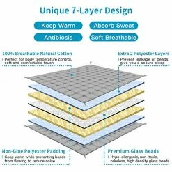 Fabula Life Adult Weighted Blanket(15lbs, 72”x48”, Full Size) For People Weigh Around 140lbs| Weighted Blanket Adult| Cotton Heavy Cozy Blanket| Premium Glass Beads| Calm Deep Sleep -Electric Blankets Sales Store 51vA5B3I4DL