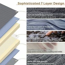 Sherpa Fleece Weighted Blanket For Adult 48x72 Inches, Netoolen 15lbs Heavy Thick Soft Cozy Fuzzy Striped Flannel Reversible Throw Blanket For Bed Couch Sofa, Grey (48x72in,15 Pounds) 21 Sherpa Fleece Weighted Blanket For Adult 48x72 Inches, Netoolen 15lbs Heavy Thick Soft Cozy Fuzzy Striped Flannel Reversible Throw Blanket For Bed Couch Sofa, Grey (48x72in,15 Pounds) -Electric Blankets Sales Store 51vGDUSgDFL