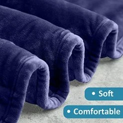 LAVEDER Plush Weighted Blanket 15lbs Adults For Queen Or King Size Bed |for People Weigh 120lbs-180lbs | 3.0 Luxury Minky Warm Winter Heavy Blankets | Soft Velvet With Premium Glass Beads Navy -Electric Blankets Sales Store 51vQ387hcgL