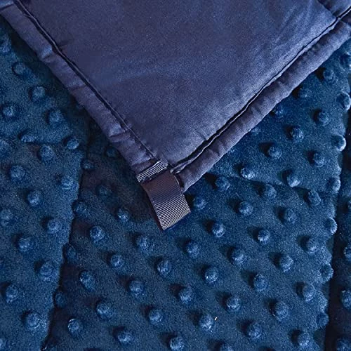 YVONIXII Weighted Blanket For Adult 15lbs Minky Dot Breathable Soft Throw Blanket For All Season,Heavy Blanket With Premium Glass Beads Navy 6 YVONIXII Weighted Blanket For Adult 15lbs Minky Dot Breathable Soft Throw Blanket For All Season,Heavy Blanket With Premium Glass Beads Navy - Image 4