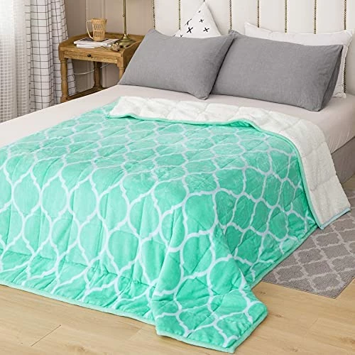 Sherpa Weighted Blanket 15 Lbs,Drewin Moroccan Print Flannel Fleece Soft Weighted Blanket For Adult (130lbs-180lbs),Fuzzy Plush Heavy Throw Blanket For Warm Winter Gifts,Grey 60x80 Inches 7 Sherpa Weighted Blanket 15 Lbs,Drewin Moroccan Print Flannel Fleece Soft Weighted Blanket For Adult (130lbs-180lbs),Fuzzy Plush Heavy Throw Blanket For Warm Winter Gifts,Grey 60x80 Inches - Image 5