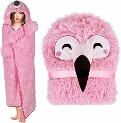 Happy Fuel Penguin Wearable Hooded Blanket For Adults - Fluffy Super Soft Shaggy Faux Fur, Fuzzy Warm Cozy Plush Furry Fleece & Sherpa Hoodie Throw Cloak Wrap - Penguin Gifts For Women Adults And Kids Charcoal -Electric Blankets Sales Store 51vuRjf8LfL. AC