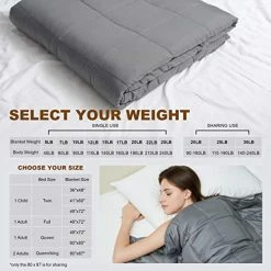 L LOVSOUL Weighted Blanket—with Premium Glass Beads(Dark Grey,60"x80"25lbs),Suit For One Person(~240lb) Use On Queen/King Bed 8 L LOVSOUL Weighted Blanket—with Premium Glass Beads(Dark Grey,60"x80"25lbs),Suit For One Person(~240lb) Use On Queen/King Bed -Electric Blankets Sales Store 51wALml2uQL