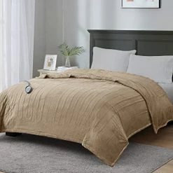 MP2 Electric Blanket King Size With Dual Control, Micro Plush Heated Blankets | Machine Washable With 20 Heating Levels & 10 Hours Shut Off, UL Certified | 90x100 Inch, Ivory [Advanced] -Electric Blankets Sales Store 51wCKcC8KrL. AC