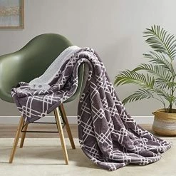 Serta Pace Reversible Ogee Plush To Sherpa Throw Ultra Soft Knitted Electric Blanket, Cozy And Snuggly Cover For Cold Weather, Auto Shut Off, Multi Heat Setting Controller, 50"x60", Latte Tan Geo -Electric Blankets Sales Store 51wChHxA5CL. AC