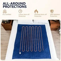 Mr. Sandman Electric Heated Throw Blanket Minky To Sherpa Reversible 50"x60", 6 Heat Settings | 4 Hours Auto-Off | 10s Fast Heating | Machine Washable - Navy Blue 11 Mr. Sandman Electric Heated Throw Blanket Minky To Sherpa Reversible 50"x60", 6 Heat Settings | 4 Hours Auto-Off | 10s Fast Heating | Machine Washable - Navy Blue -Electric Blankets Sales Store 51wMh9rb2xL
