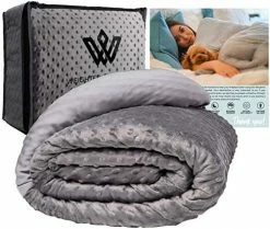 WEIGHTED EVOLUTION Weighted Blanket King Size 25 Pounds- With Removable Bamboo Minky Fleece Duvet Cover - 80x87- 100% Oeko TEX- Queen/King Size- Heavy Blanket For Adults- Gray Navy Blue Minky/grey Bamboo -Electric Blankets Sales Store 51wP5fBeBeL. AC 1