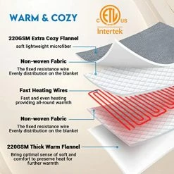 JKMAX Electric Heated Blanket, 90*100 Cozy Heated Blanket For Bed, 5 Heating Levels & 10 Hours Auto Off, Dual Controller Electric Blanket For Adults, Flannel Electric Throw Blanket, (90*100, Grey) 20 JKMAX Electric Heated Blanket, 90*100 Cozy Heated Blanket For Bed, 5 Heating Levels & 10 Hours Auto Off, Dual Controller Electric Blanket For Adults, Flannel Electric Throw Blanket, (90*100, Grey) -Electric Blankets Sales Store 51wpmLkRdzL