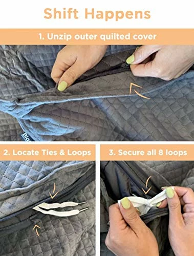 BlanQuil Quilted Weighted Blanket W/ Removable Cover (Taupe 20lb) 5 BlanQuil Quilted Weighted Blanket W/ Removable Cover (Taupe 20lb) - Image 3