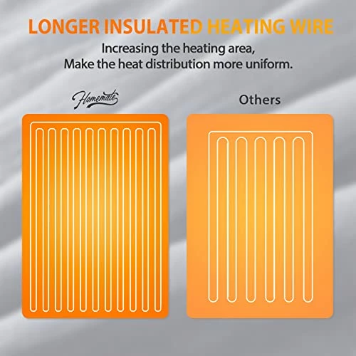 Homemate Heated Blanket Electric Throw - 50"x60" Heating Blanket Throw 4 Hours Auto-Off 5 Heat Levels Heat Blanket Over-Heat Protection Flannel Sherpa Heater Blanket Electric ETL Certification Red 7 Homemate Heated Blanket Electric Throw - 50"x60" Heating Blanket Throw 4 Hours Auto-Off 5 Heat Levels Heat Blanket Over-Heat Protection Flannel Sherpa Heater Blanket Electric ETL Certification Red - Image 5