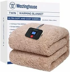 Westinghouse Electric Blanket Throw Size, Soft Plush Sherpa Heated Blanket With 6 Heating Levels & 2-10 Hours Auto-Off, Machine Washable, 50x60 Inches, Rust -Electric Blankets Sales Store 51yNjWmAf4L. AC