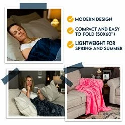 Quiilai Portable Flannel Weighted Blanket 50"x 60" Pink -Electric Blankets Sales Store 51yTa886pKL