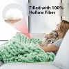 LIFEBEAUTY Knitted Weighted Blanket(47"x70" 15lbs) , Handmade Non-Shedding Thick Polyester Throw Blanket For Sleep Stress Or Home Décor, Rest And Relax Filler Free Cozy For Bed Sofa，Light Green -Electric Blankets Sales Store 51yeOqHRsuL