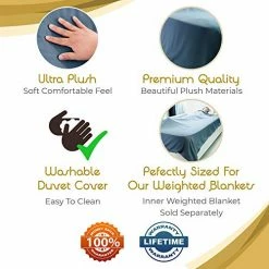 HomeSmart Products Premium Bamboo Weighted Blanket Cover With Cool Touch Soft Fabric - Fits 60"x80" Blanket - Removable And Washable Duvet Cover Slate Grey -Electric Blankets Sales Store 51z4yYaOHCL