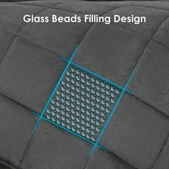 CYMULA Flannel Weighted Blanket Adult: 60×80inch Sherpa Fleece Heavy Blanket - Breathable Soft Blanket 15lbs Queen Size - Snuggly Bed Blankets With Glass Beads- Dark Grey -Electric Blankets Sales Store 61ADokhqagL