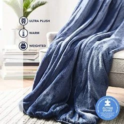 Vellux Weighted Throw, 54 In X 72 In (W X L) 25 Lb, White -Electric Blankets Sales Store 61C5Uu366iL