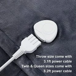 CYMULA Heated Blanket, Electric Throw Blanket, Heating Blanket Throw Size, Electric Blanket With 10 Heating Levels & 8 Hours Auto Off, Machine Washable, ETL Certified, Dark Grey 50"x60" Navy -Electric Blankets Sales Store 61KWYgaqTNL